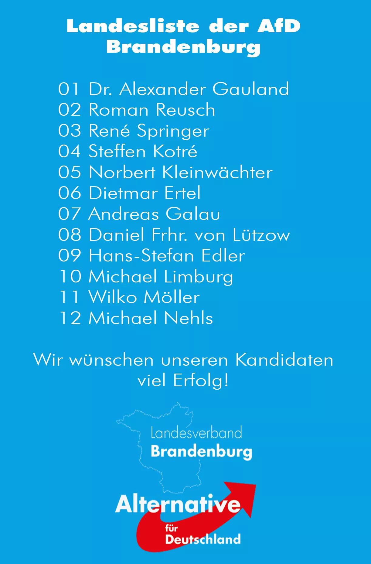 AfD Brandenburg Hat Landesliste Fr Den Bundestag Gewhlt. - AfD